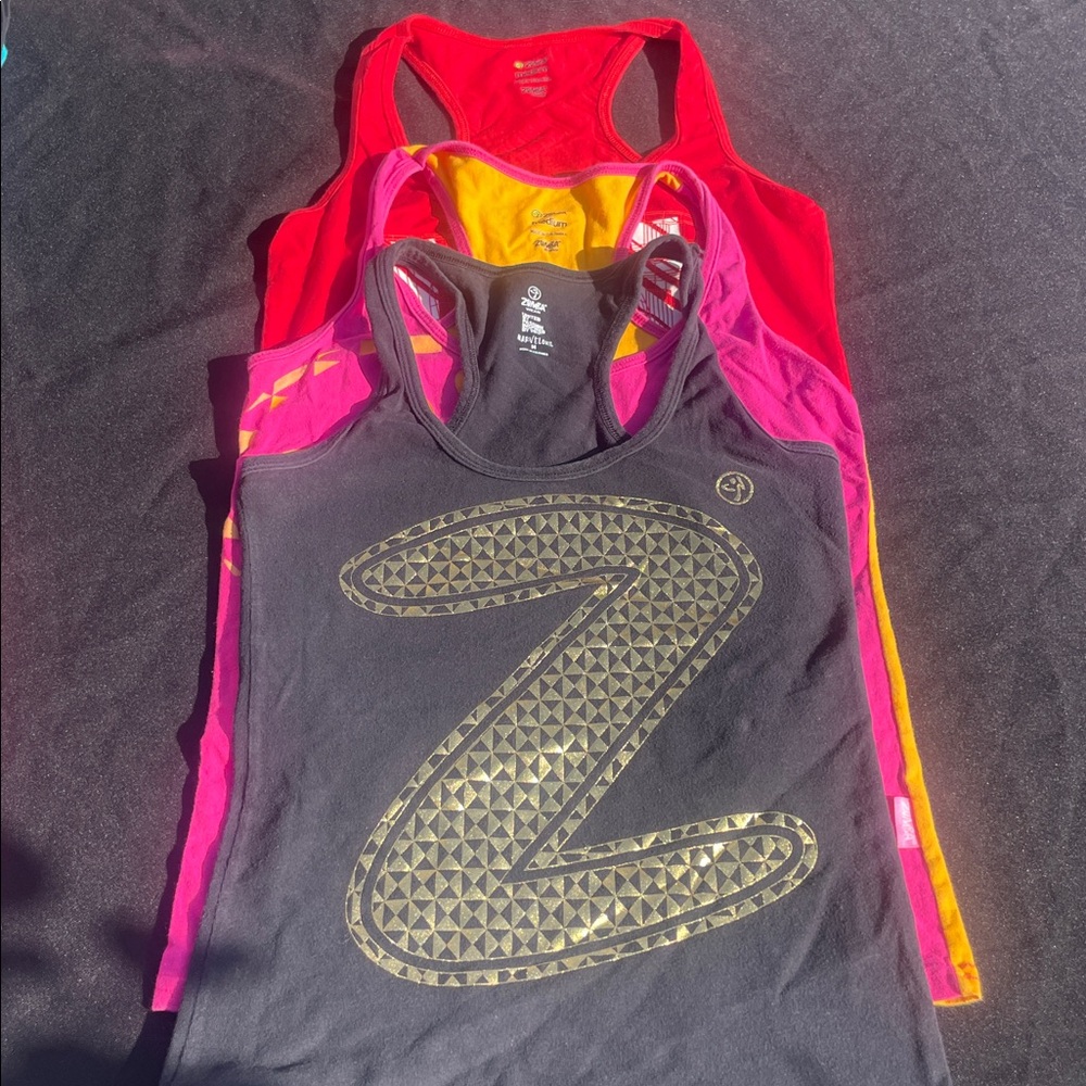 Zumba Fitness Women's Tops - Black, Red, Pink, and Yellow